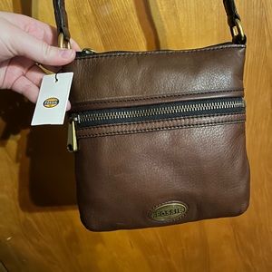 New Fossil Brown Leather Bag